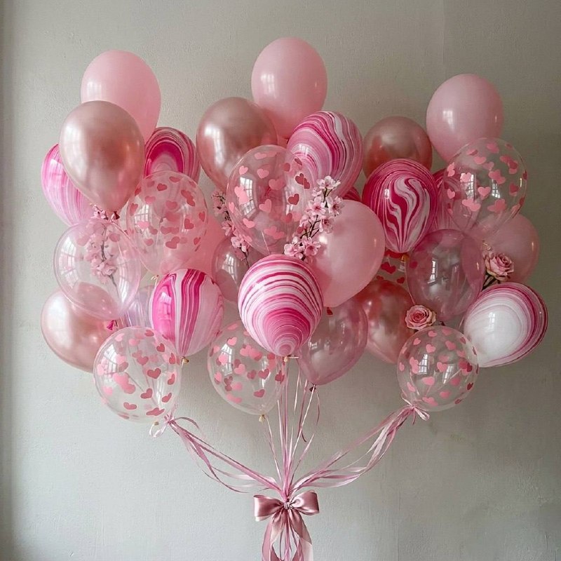 Фонтан шаров «Розовая нежность»